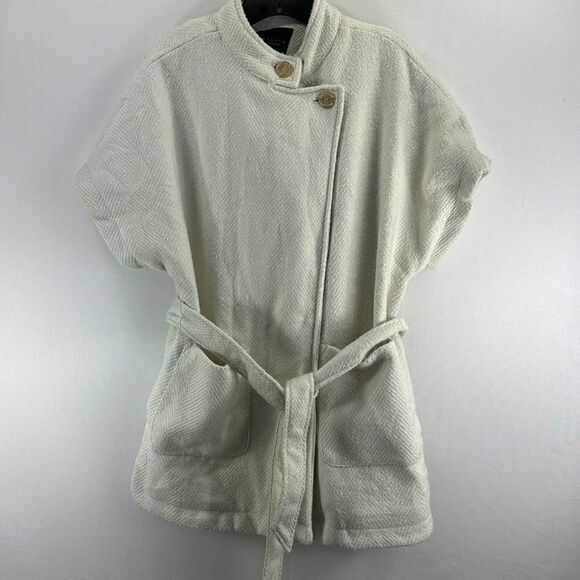 Sanctuary Cocoon Wrap Coat- Creme- Size Small- NWT - Picture 2 of 15